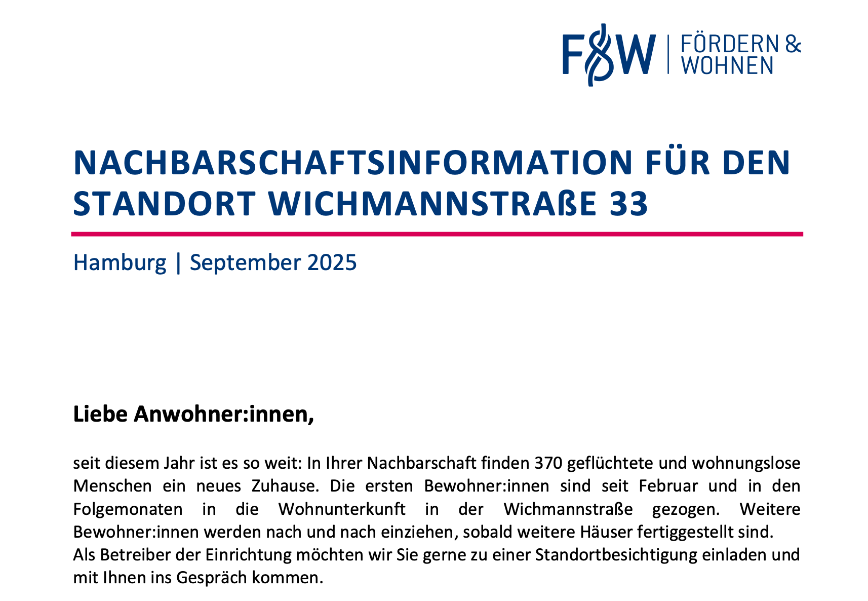 Du betrachtest gerade Tag der offenen Tür in der Wichmannstr.