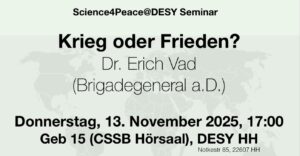 Mehr über den Artikel erfahren Science4Peace@DESY
